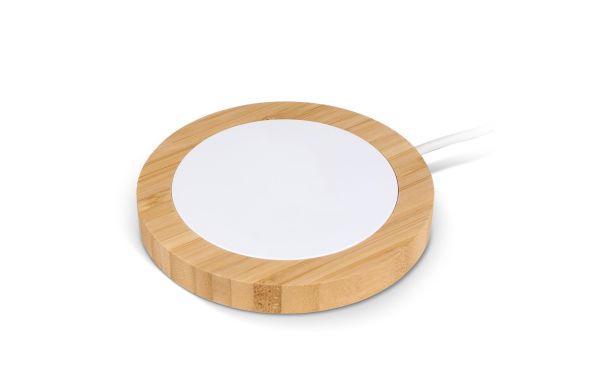 Drahtloses Ladegerät Bambus & RABS, white-nature