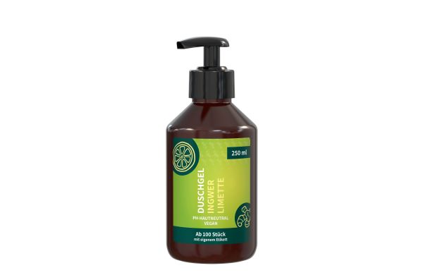 Duschgel Ingwer-Limette, 250 ml, Body Label (R-PET)