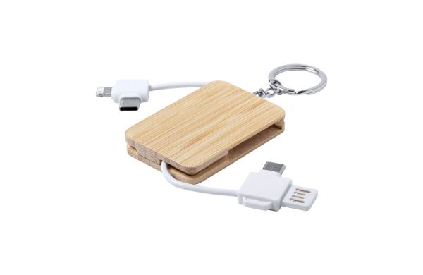 Edulis Ladekabel-Schlüsselanhänger, weiss/natur