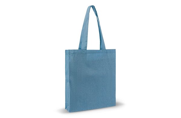Einkaufstasche aus recycelter Baumwolle 38x42x10cm, blau