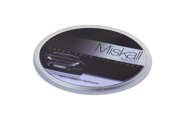 Ellison runder Kunststoffuntersetzer mit Papiereinlage, weiss