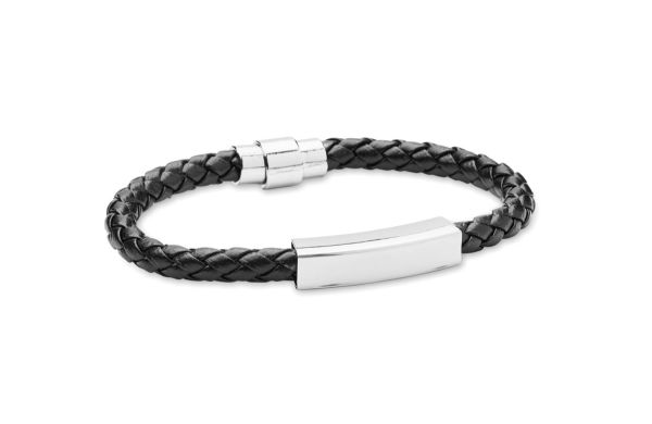 Geflochtenes Armband 18 cm - schwarz