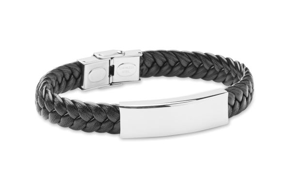 Geflochtenes Armband 21 cm - schwarz