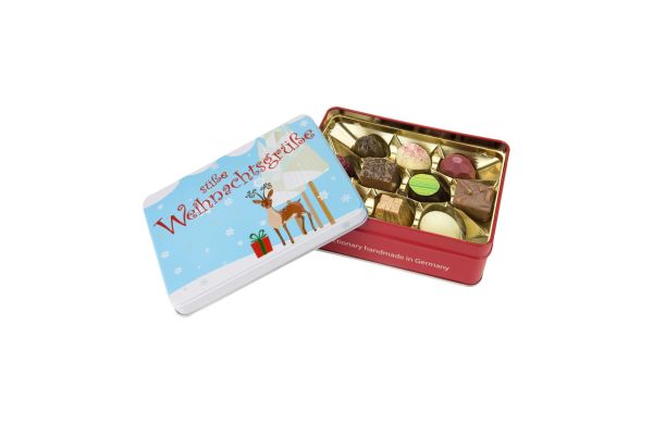 Geschenkartikel: Süße Weihnachtsgrüße - Pralinendose mit 125 g