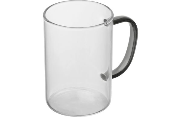 Glastasse mit farbigem Henkel, 250ml - schwarz