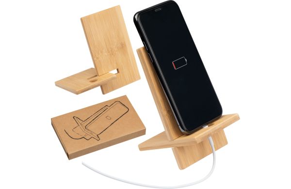 Handyhalter aus Bambus - beige