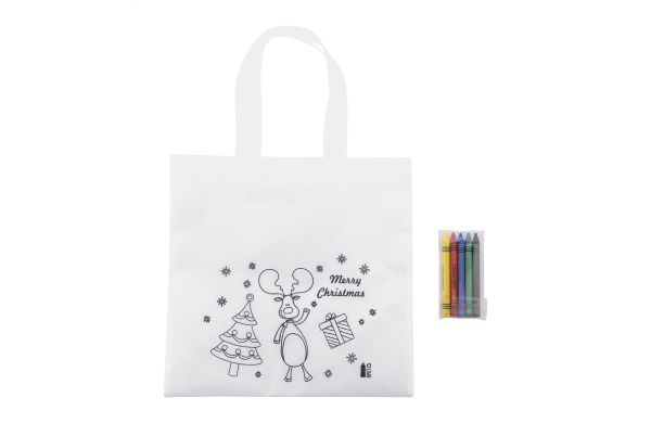 Julfar Shop Weihnachtstasche zum Ausmalen, weiss