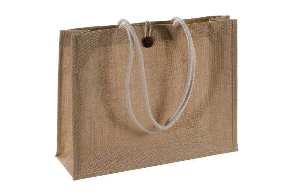 Jutetasche mit robusten Kordelgriffen - braun