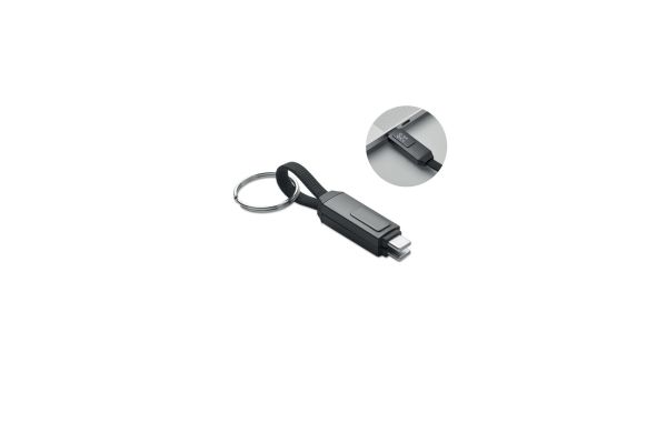 KEYSTO 60W Schlüsselring-Ladekabel, schwarz
