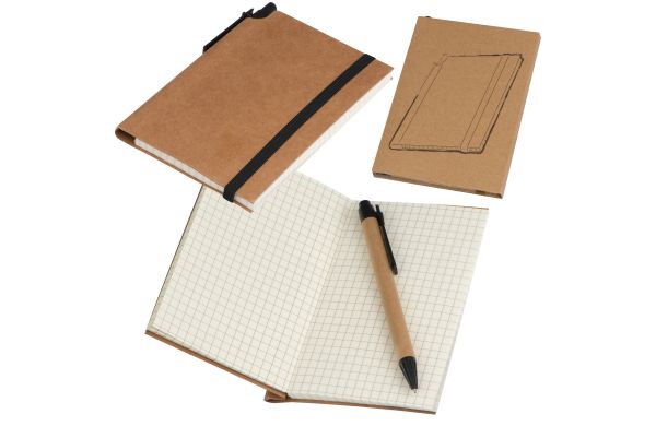 Kleines Notizbuch mit umweltfreundlichem Umschlag - braun