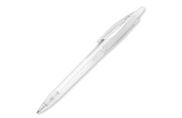 Kugelschreiber Bio-S Clear Transparent, gefrostet weiss