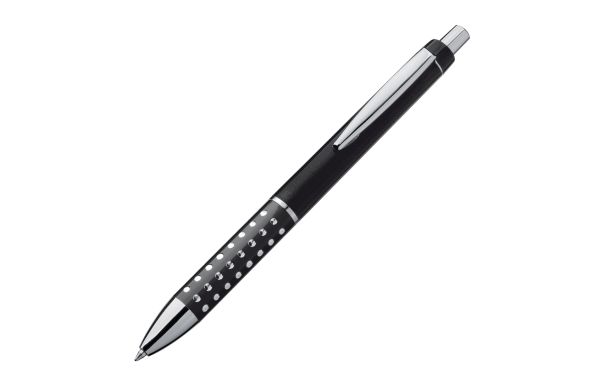Kugelschreiber mit glitzernder Griffzone - schwarz