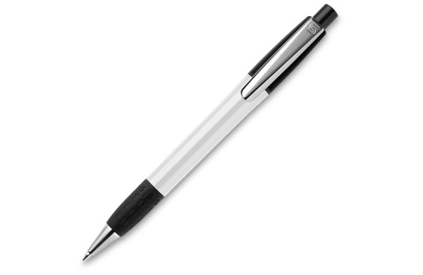 Kugelschreiber Semyr Grip Colour hardcolour, weiss - schwarz