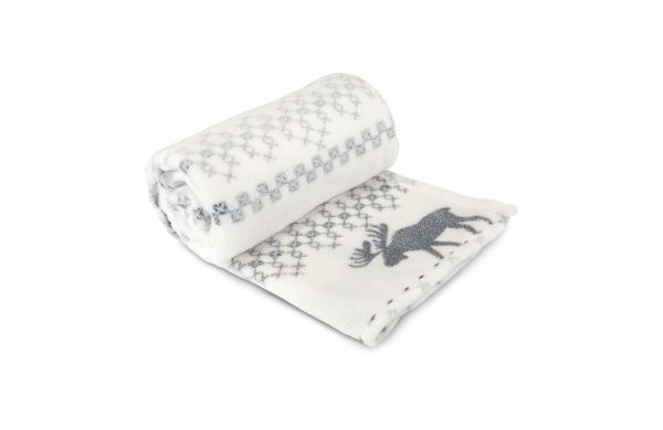 Kuscheldecke Rudolph weiß/grau - 120 x 150 cm, 190 g/m²