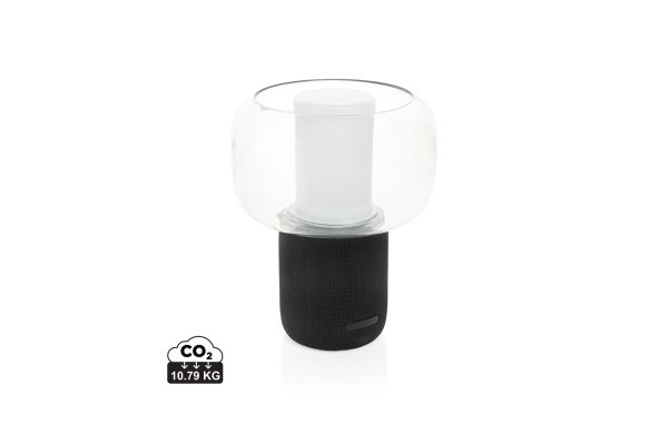 Lux 10W Lautsprecherlampe aus RCS recyceltem Kunststoff, schwarz