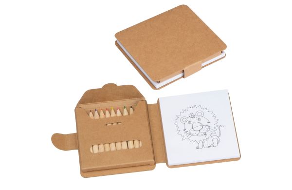 Malbuch mit 12 Buntstiften - beige