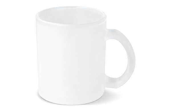 Mallorca Sublimations Becher aus gefrostetem Glas 335ml, gefrostet transparent