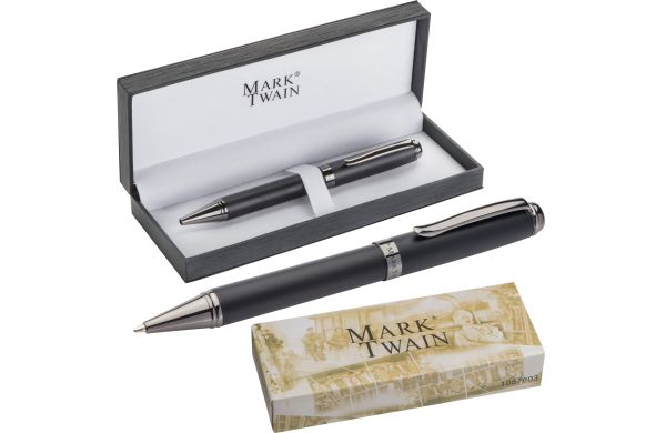 Mark Twain Kugelschreiber aus Metall - schwarz