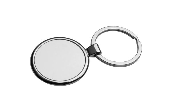Metall Schlüsselanhänger, rund mit glänzendem Innenteil