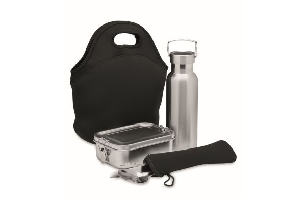 ILY Lunch-Set Edelstahl - schwarz