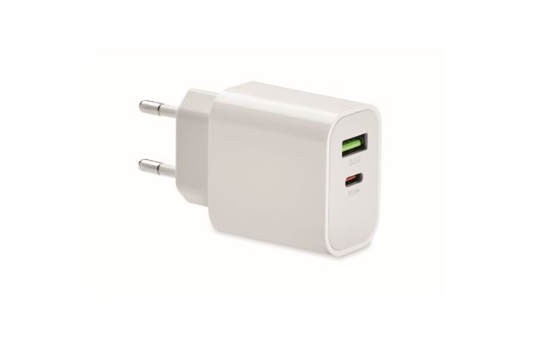 PORT 18W 2-Port USB-Ladegerät EU-Set - weiß