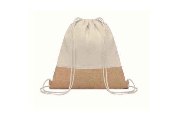 INDIA Beutel mit Kordelzug Jute - beige