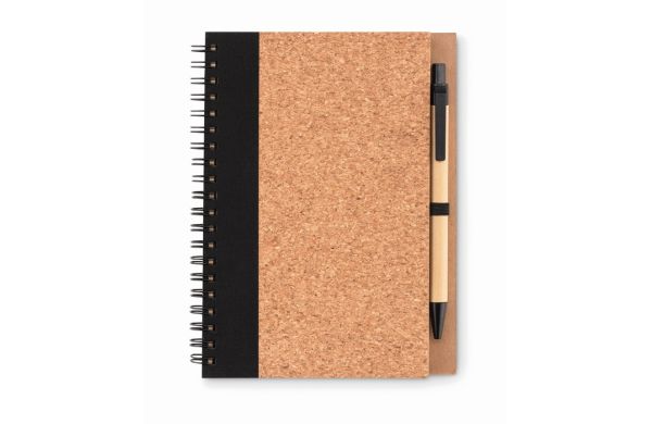 SONORA PLUSCORK Notizbuch mit Kork-Cover - schwarz