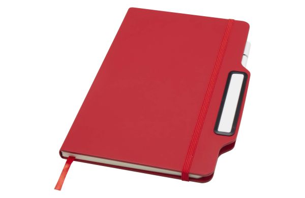 Nexus A5 Hardcover Notizbuch mit Kugelschreiber und Bleistiftset (schwarze Mine), rot