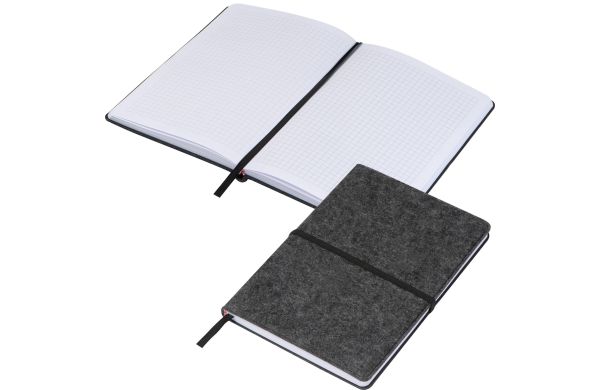 Notizbuch aus Filz A5 - silbergrau