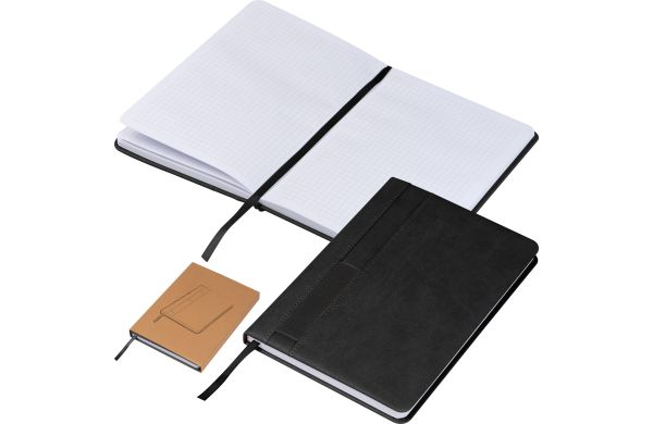 Notizbuch mit Steckfach A5 - schwarz