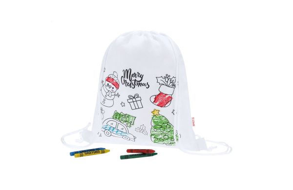 Omira Weihnachts-Turnbeutel zum Ausmalen, weiss