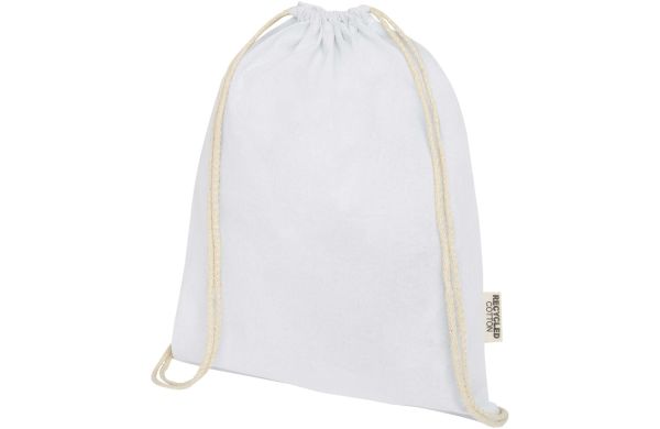 Oregon 140 g/m² Turnbeutel aus GRS recycelter Baumwolle, weiss