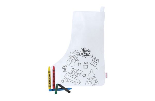 Osvel Weihnachts-Strumpf zum Ausmalen, weiss