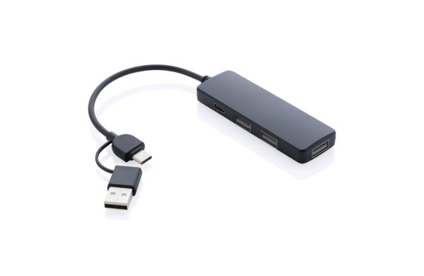 RCS recycelter USB-Hub mit Dual-Input/schwarz