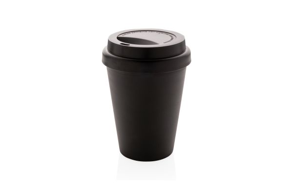 Wiederverwendbarer doppelwandiger Kaffeebecher 300ml/schwarz