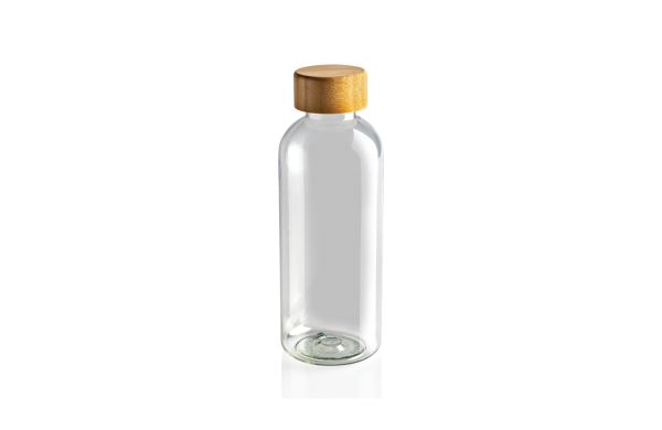GRS rPET Flasche mit Bambus-Deckel/transparent