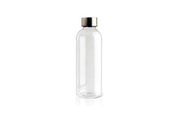 Auslaufsichere Trinkflasche mit Metalldeckel/transparent