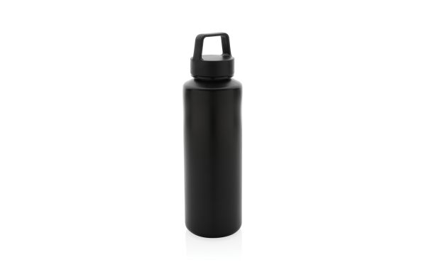 Wasserflasche mit Henkel aus RCS rPP/schwarz