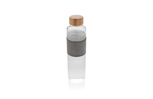 Impact Borosilikat-Glasflasche mit Bambusdeckel/transparent