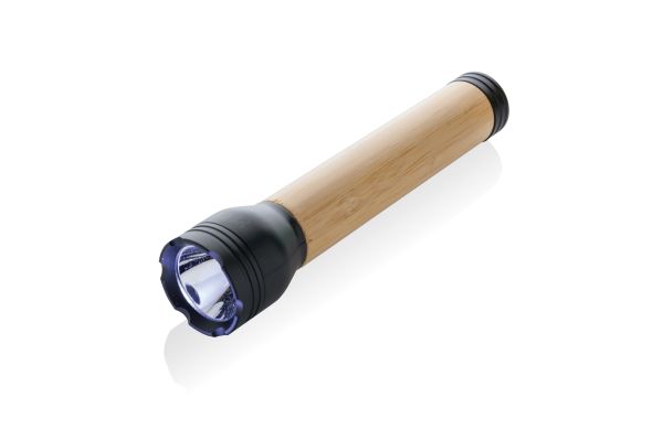 Lucid 5W Taschenlampe aus RCS recyceltem Kunststoff & Bambus/schwarz