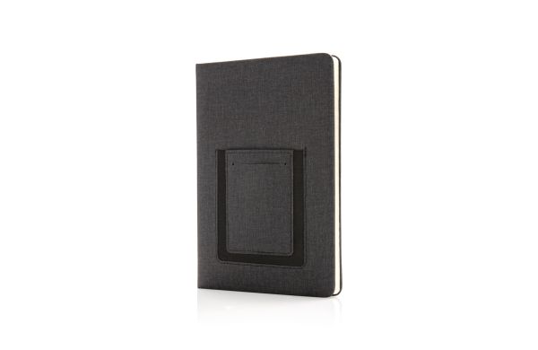 Deluxe A5 Notizbuch mit Telefontasche/schwarz