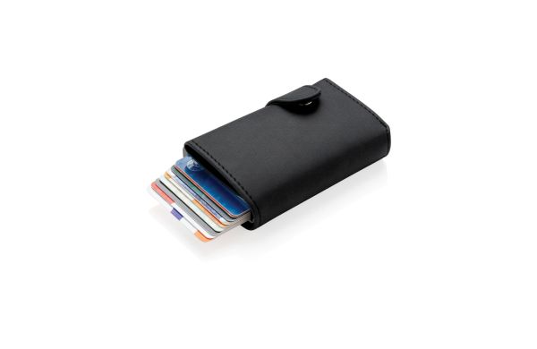 Aluminium RFID Kartenhalter mit PU-Börse/schwarz