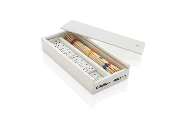 Deluxe Mikado/Domino Set in Holzbox/weiß