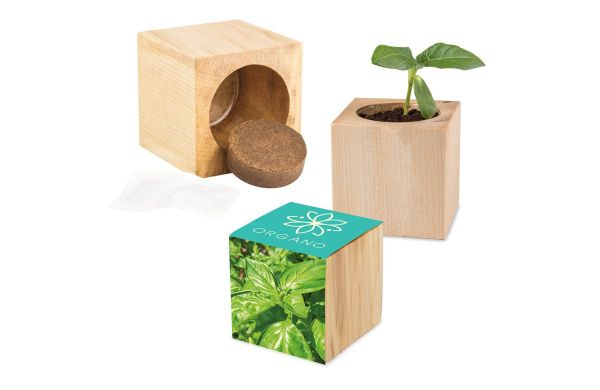 Pflanz-Holz Maxi mit Samen, 1 Seite gelasert
