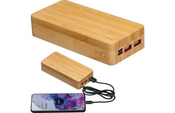 Powerbank aus Bambus 20.000 mAh