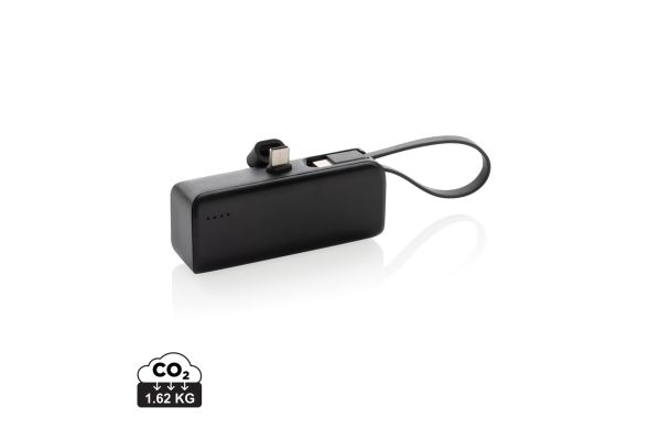 Powerlink 3000mah Powerbank aus RCS rPlastic mit USB-C Kabel, schwarz