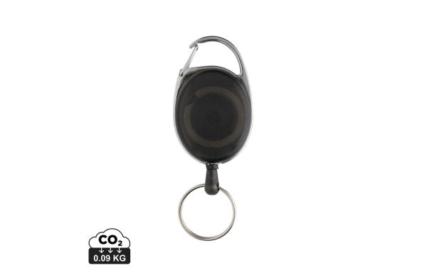 Roller-Clip-Schlüsselanhänger aus RCS recyceltem ABS, schwarz