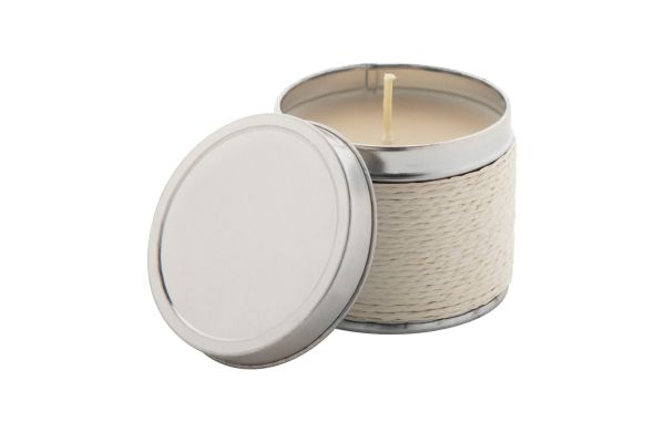 Scendle Duftkerze, Vanille, beige/silber