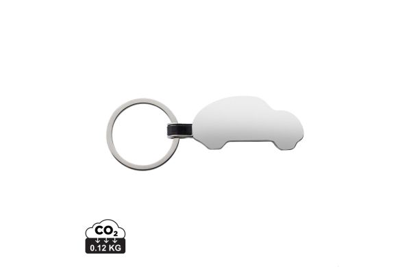 Schlüsselring Auto aus RCS rec. Zinklegierung, silber
