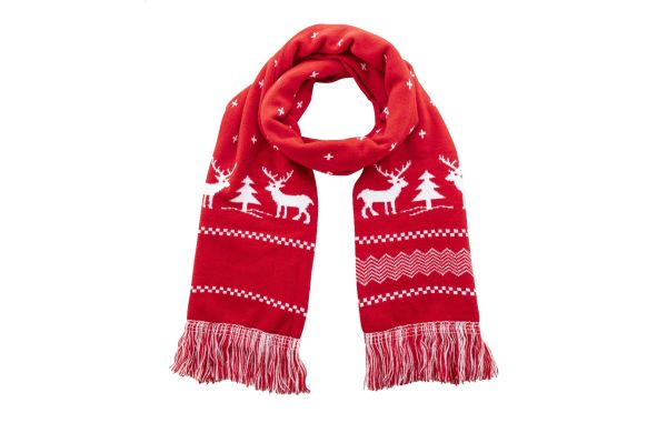 Skandihals Weihnachts-Winterschal, rot